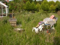 John in the bungalow back garden