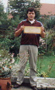 Me with the first frame of Honey